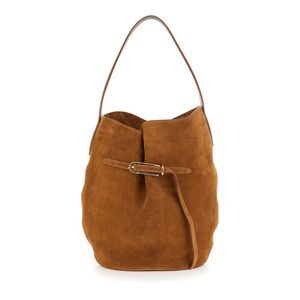 Liffner Women Belted Bucket Bag Large Cow Suede